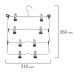 Вешалка-плечики качели, 4 секции, металлическая, с клипсами для юбок и брюк, BRABIX, 607472