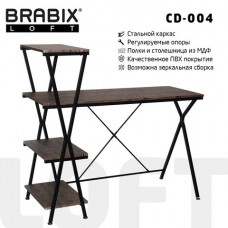 Стол на металлокаркасе BRABIX 