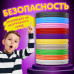 Безопасный PLA-пластик для 3D-ручки, 100 метров (10 цветов х 10 м), BRAUBERG KIDS, 665189